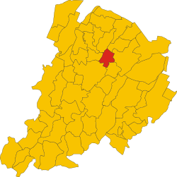 Map of comune of Granarolo dell'Emilia (province of Bologna, region Emilia-Romagna, Italy)
